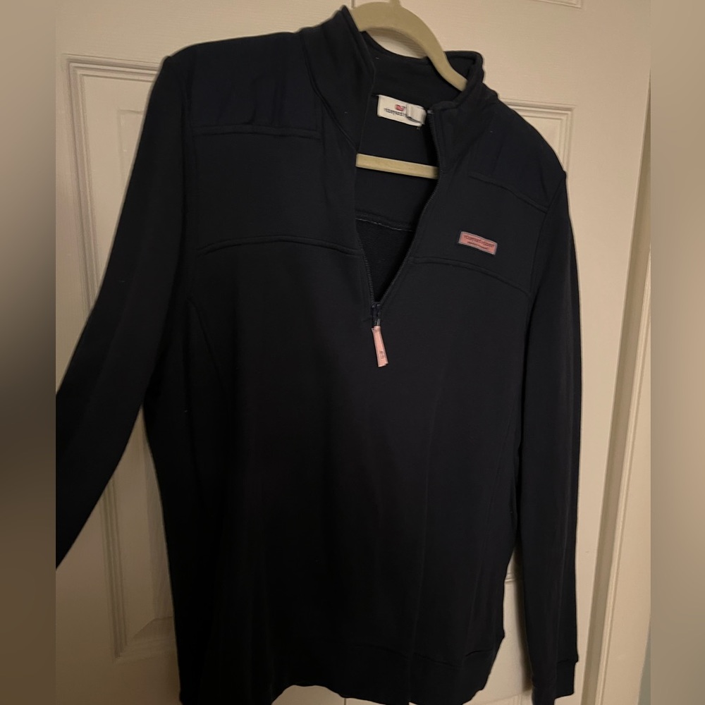EUC Women’s Navy Vineyard Vines 3/4 Zip Pull Over fitted sweater